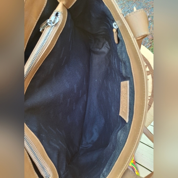 RARE Vintage 1998 Coach Italy Brindle Collection Tan Calfskin Leather Tote #6798 - Picture 8 of 11